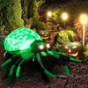 Halloween Inflatable Spider with Cobweb Creepy Blow-up Spider LED Rotating Light