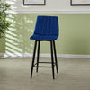2x Barstools Set Velvet Upholstered Seat Metal legs Bar Stools Breakfast Chair