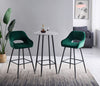 1/2X Velvet Bar Stools Breakfast Chairs Bar Chairs High Counter Kitchen Stools