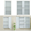 Single/Double Door Wall Mount Cabinet Cupboard Storage Shelf Glass Wood Bathroom