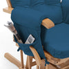 ONPNO Replacement Velvet Cushions 5PCS Set for Glider Rocking Chair and Stool