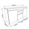 TV Stand White Cabinet Cupboard High Gloss Doors LED Light Entertainment Unit