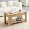 Wooden Coffee Table With Lift Up Top Storage Area and Magazine Shelf