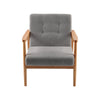 Scandinavian Armchair Linen Padded Seat Lounge Sofa Buttoned Back Accent Chairs