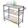 Carbon Steel 3 Tier Trolley Cart Kitchen Restaurant Serving Catering Train UK