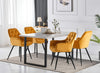 1.5M Dining Table/Velvet Dining Chairs Set Metal Legs Dining Room Kitchen Office