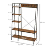 Industrial Coat Rack Stand Hall Tree with 2-Tier Shoe Rack 5-Tier Side Shelves