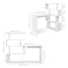 L Shaped Computer Desk Corner Desk 360 Degree Rotatable Shelves Space Saving