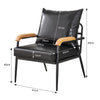 Black Sofa Armchair Couch Faux Leather Living Room Tub Chairs Metal Frame Modern