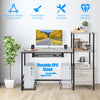 Wooden Computer Desk 3-Tier Shelves Computer Workstation W/ CPU Stand & Drawer