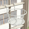 Round Metal Plant Flower Pots Fence Balcony Garden Hanging Rack Planter Basket