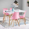 Dining Table and Chairs 4 Set Wooden legs Retro Dining Room Chair Grey Kitchen