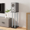Speaker Stands 2 pcs Black Tempered Glass 4 Pillars Design base is sturdy