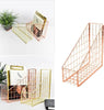 Electroplated Iron Rose Gold Book Holder Desktop Shelf File Magazine Storage