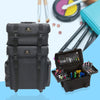 Large Rolling Makeup Case Cosmetology Organizer Hair Stylist Crafters Carry Bag