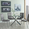 Modern Clear Glass Round Dining Table With Chrome Legs Kitchen Home Furniture