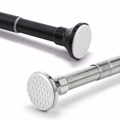 50-240cm Spring Loaded Net Voile Extendable Tension Shower Curtain Rail Pole Rod