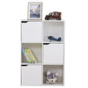 Storage Cube 6 Shelf Bookcase Wooden Display Unit Organiser White Furniture