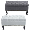 Linen Upholstered Hallway Bench Window Seat Bedroom Dining Room Stool Footstool
