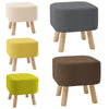 Square Footstool Upholstered Padded Stool Pouffe Seat Chairs Sturdy Wooden Legs