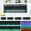 50" Electric Fireplace Heater Wall Insert 12 LED Log Crystal Flame Remote Timer