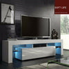 Modern TV Unit Cabinet Stand Matt Body & High Gloss Doors LED Light Livingroom