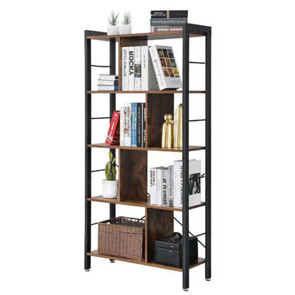 4 Tier Metal Wood Bookshelf Industrial Stand Living Room Display Rack Organiser