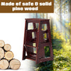 Folding 3 tier Step Stool Wooden Indoor Folding Stepladder Shelf Adults Kids