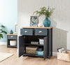LANCASTER COMPACT SIDEBOARD CUPBOARD CABINET STORAGE UNIT DRAWERS SLATE BLUE