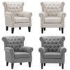 Wing Back Armchair Chesterfield Button Back Lounge Chair Scallop Shell Tub Sofa