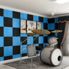 48pcs Blue&Black Studuio Soundproofing Acoustic Wedge Foam Tiles Wall Panels UK