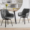 Swivel Dining Chairs x 2 Faux Leather Padded Seat Brown Grey Dining room Kitchen