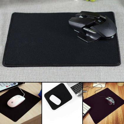 6MM PLAIN BLACK FABRIC MOUSE MAT FOAM BACK PC DESKTOP COMPUTER LAPTOP MOUSE PAD