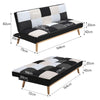 Asjustable Fabric Sofa Bed 3 Seater Wooden Frame Click Clack Sofabed Recliner