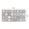 120cm Vinyl Floor Mat Rug Tile Mosaic Pattern Non Slip Easy Clean Home Decor