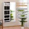 Wall-mounted Jewelry Storage Cabinet Sliding Door Jewelry Armoire W/ Mirror