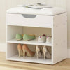 Wooden Ottoman Shoes Storage Bench Shoe Cabinet Padded Seat Storage Rack Stand