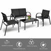 4PCS Outdoor Furniture Bistro Set Garden Patio Loveseat Table & Chair Set