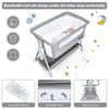 Baby Bedside Crib Portable Travel Cot Bed Mattress Mesh Co-sleeping with Wheels
