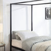 ASHWELL 4 POSTER METAL BED FRAME BLACK/WHITE - SINGLE/SMALL DOUBLE/DOUBLE/KING