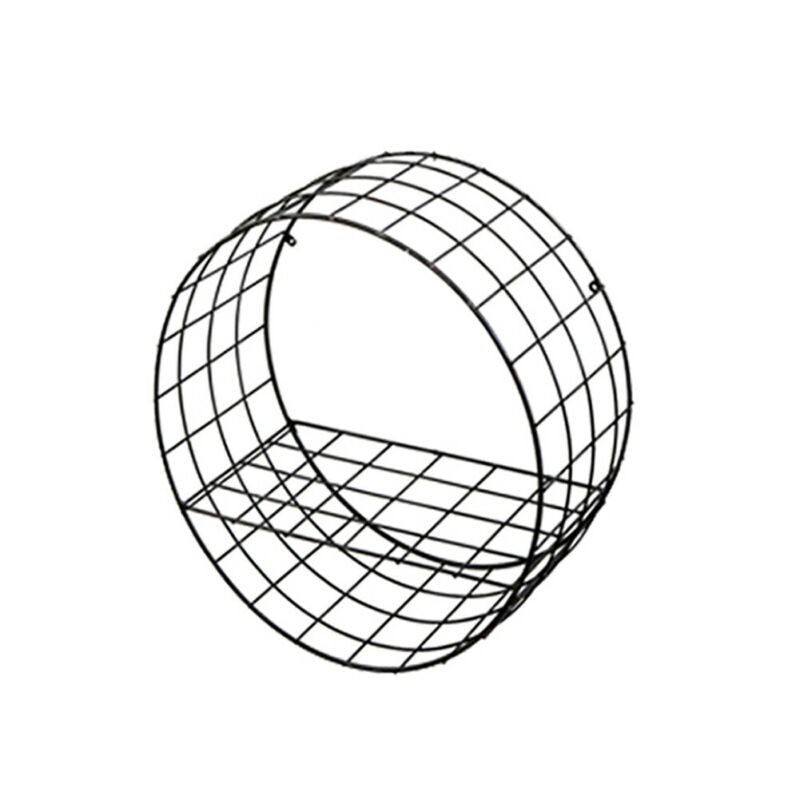 Round Wire Display Rack Industrial Style Wall Mounted Metal Shelf Wire Round Display Rack Shel ...