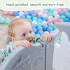 14 Panels Foldable Baby Playpen with Activity Panel and Basketball Hoop Grey