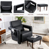 Modern Accent Sofa Chair with Ottoman Upholstered leisure Armchair Living Room