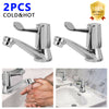 1 Pair Lever Basin Sink Taps Pillar Disabled 1/4 Turn Chrome Pair 1/2" Hot &Cold