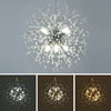 LED Ceiling Light Firework Pendant Vintage Lampshade Chandelier Crystal Droplets