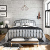 BUSHWICK KING SIZE BED FRAME BEDSTEAD IN GREY METAL BY DOREL