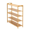 5 TIERS BAMBOO SHOE RACK FOOTWEAR ORGANISER WOODEN STORAGE SHELVES STAND