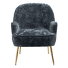 Upholstered Armchair Nordic Crushed Velvet Single Sofa Chair Golden Metal Leg