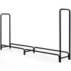 8FT Firewood Log Rack Heavy-Duty Tubular Steel Wood Storage Holder Non-slip Pads