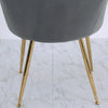 2pcs Dining Chairs Matte Velvet Seat Metal Gold Legs Kitchen Chair Home Office